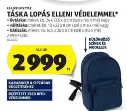 ALDI Táska lopás elleni védelemmel ajánlat