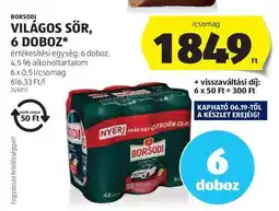 ALDI Borsodi Világos Sör, 6 doboz ajánlat