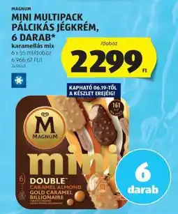 ALDI MAGNUM MINI MULTIPACK PÁLCIKÁS JÉGKRÉM, 6 DARAB ajánlat