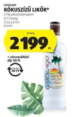 ALDI CAYOLAGO Kókuszízű Likőr ajánlat