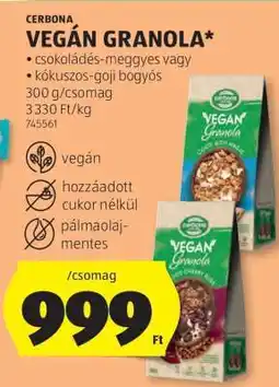 ALDI Cerbona Vegan Granola ajánlat
