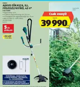 ALDI FERREX Akkus fűkasza, ill. fűszegélynyíró, 40 V ajánlat
