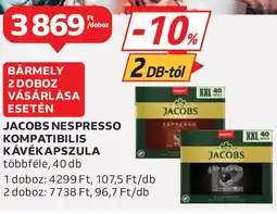 Auchan Jacobs nespresso kompatibilis kávékapszula ajánlat