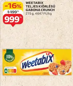 Auchan Weetabix teljes kiőrlésű gabona crunch ajánlat
