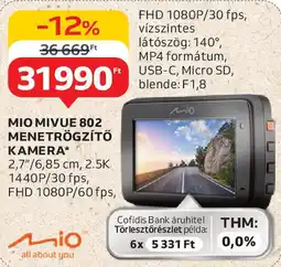 Auchan Mio mivue 802 menetrögzítő kamera ajánlat