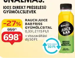 Auchan Rauch juice bar friss gyümölcsital ajánlat