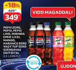 Auchan Pepsi zero, pepsi, pepsi lime, mirinda eper-licsi stb. ajánlat