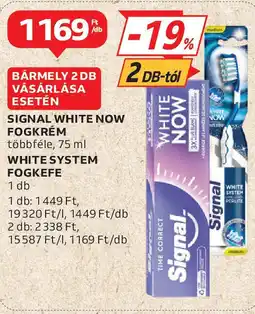 Auchan Signal white now fogkrém, white system fogkefe ajánlat