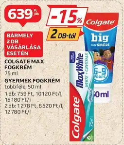 Auchan Colgate max fogkrém, gyermek fogkrém ajánlat