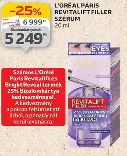 Auchan L'oréal paris revitalift filler szérum ajánlat