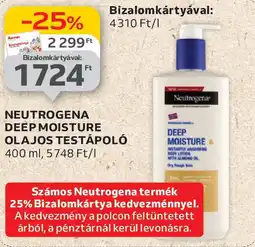 Auchan Neutrogena deep moisture olajos testápoló ajánlat