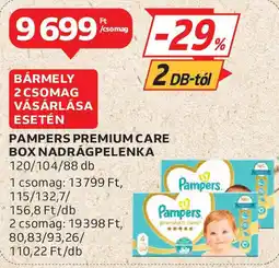 Auchan Pampers premium care box nadrágpelenka ajánlat