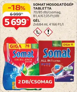 Auchan Somat mosogatógép tabletta ajánlat