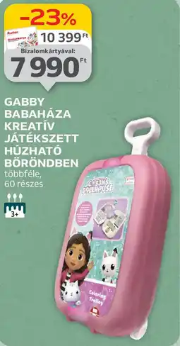 Auchan Gabby babaháza kreatív játékszett húzható böröndben ajánlat
