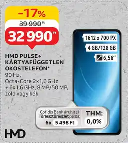 Auchan Hmd pulse+ kártyafüggetlen okostelefon ajánlat