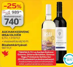 Auchan Auchan kedvenc irsai olivér ajánlat