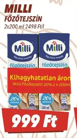 CBA Milli főzőtejszín ajánlat
