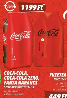 CBA Coca-cola, coca-cola zero, fanta narancs szénsavas üdítőitalok ajánlat