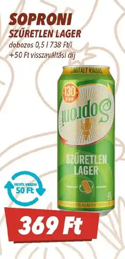 CBA Soproni szüretlen lager ajánlat