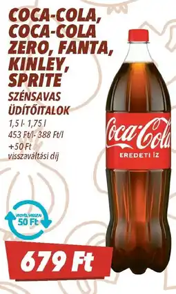 CBA Coca-cola, coca-cola zero, fanta, kinley, sprite szénsavas ajánlat