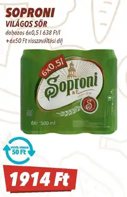 CBA Soproni világos sör ajánlat