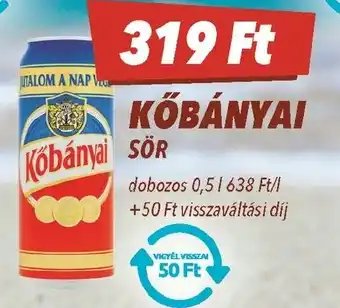 CBA Kőbányai sör ajánlat