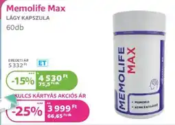 Kulcs Patika Memolife Max kapszula ajánlat