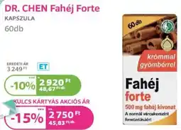 Kulcs Patika DR. CHEN Fahéj Forte kapszula ajánlat