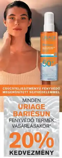 Kulcs Patika Uriage Bariesun fényvédő termék vásárlásakor ajánlat