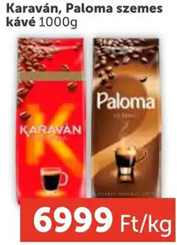 PRIVÁT Karaván, Paloma szemes kávé ajánlat