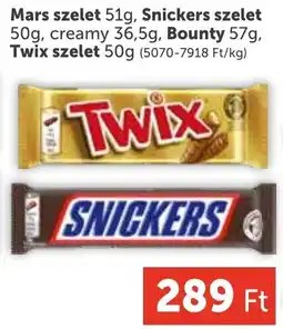 PRIVÁT Mars, Snickers, Bounty, Twix ajánlat