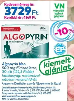 Gyöngy Patikák Algopyrin Neo filmtabletta ajánlat