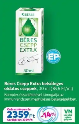 Gyöngy Patikák Béres Csepp Extra belsőleges oldatos cseppek ajánlat