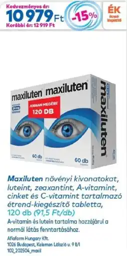 Gyöngy Patikák Maxiluten tabletta ajánlat