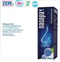 Gyöngy Patikák Nasopax Duo orrspray felnőtteknek ajánlat