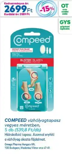 Gyöngy Patikák COMPEED vízhólyagtapasz vegyes méretben ajánlat