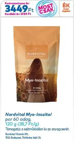 Gyöngy Patikák Nordvital Myo-Inozitol ajánlat