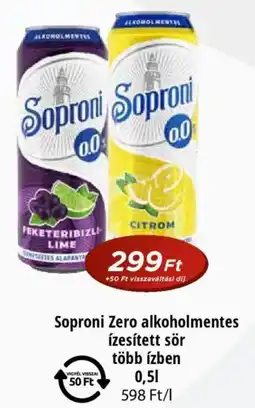 Real Soproni Zero alkoholmentes ízesített sör több ízben ajánlat