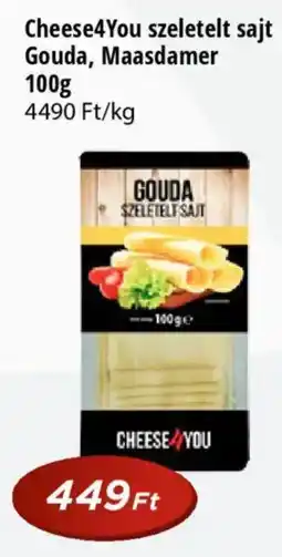 Real Cheese4You szeletelt sajt Gouda, Maasdamer ajánlat