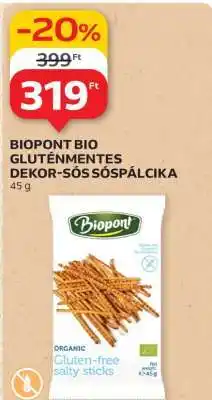 Auchan Biopont Bio Gluténmentes Dekor-Sós Sóspálcika ajánlat