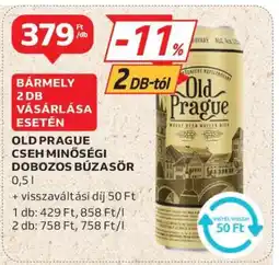 Auchan Old Prague Cseh Minőségi Dobozos Búzasör ajánlat