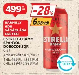 Auchan Estrella Damm Spanyol Dobozos Sör ajánlat