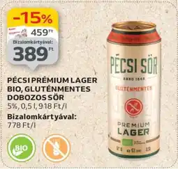Auchan Pécsi Prémium Lager Bio Gluténmentes Dobozos Sör ajánlat