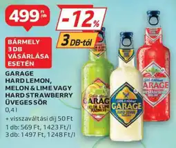 Auchan Garage Hard Lemon, Melon & Lime vagy Hard Strawberry üveges sör ajánlat