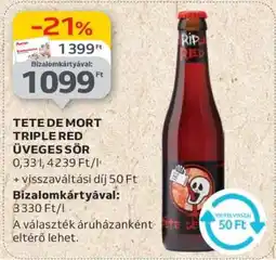 Auchan TÊTE DE MORT TRIPLE RED ÜVEGES SÖR ajánlat