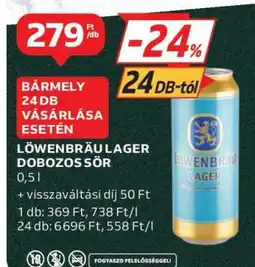 Auchan Löwenbräu Lager Dobozos Sör ajánlat