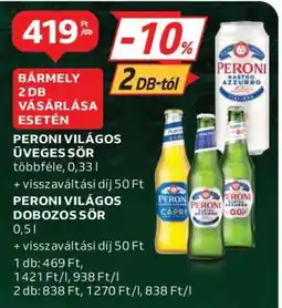 Auchan PERONI Világos sör ajánlat