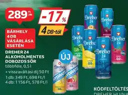 Auchan Dreher 24 Alkoholmentes Dobozos Sör ajánlat