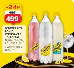 Auchan SCHWEPPES TONIC SZÉNSAVAS ÜDÍTŐITAL ajánlat