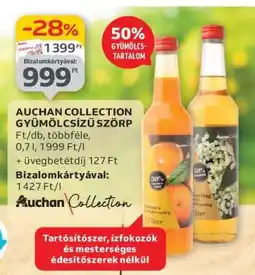 Auchan AUCHAN COLLECTION GYÜMÖLCSÍZŰ SZÖRP ajánlat